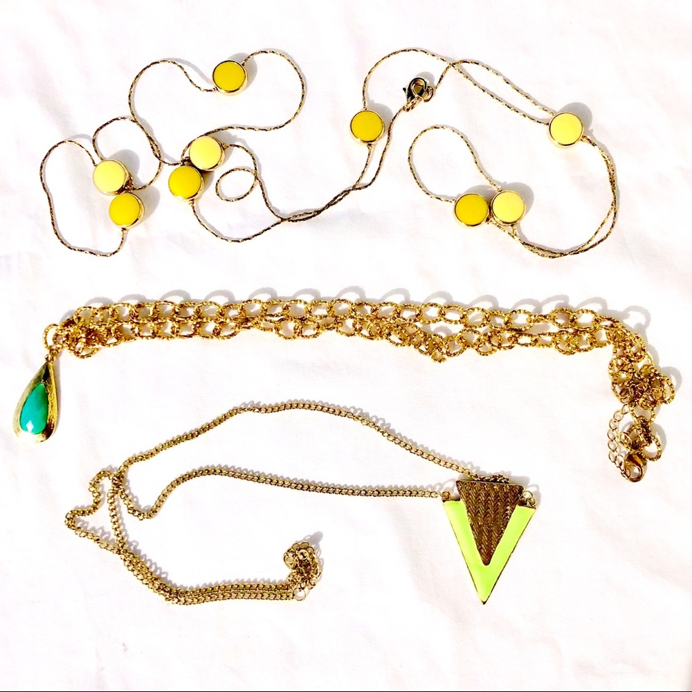 Bundle of three gold necklaces